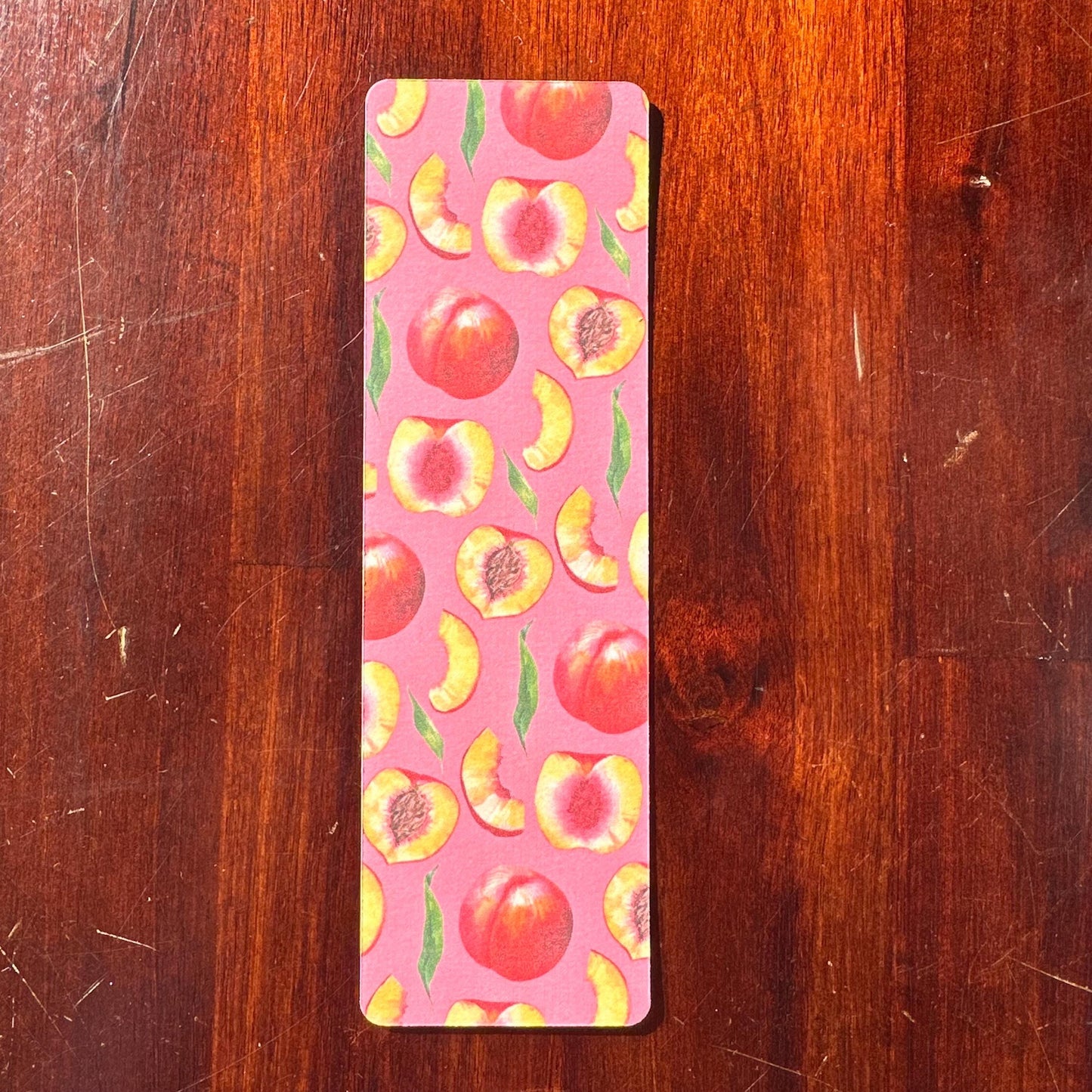 Peachy Fruit Bookmark Set | 4 Handmade Watercolour Bookmarks | Peach, Strawberry, Cherry & Apricot