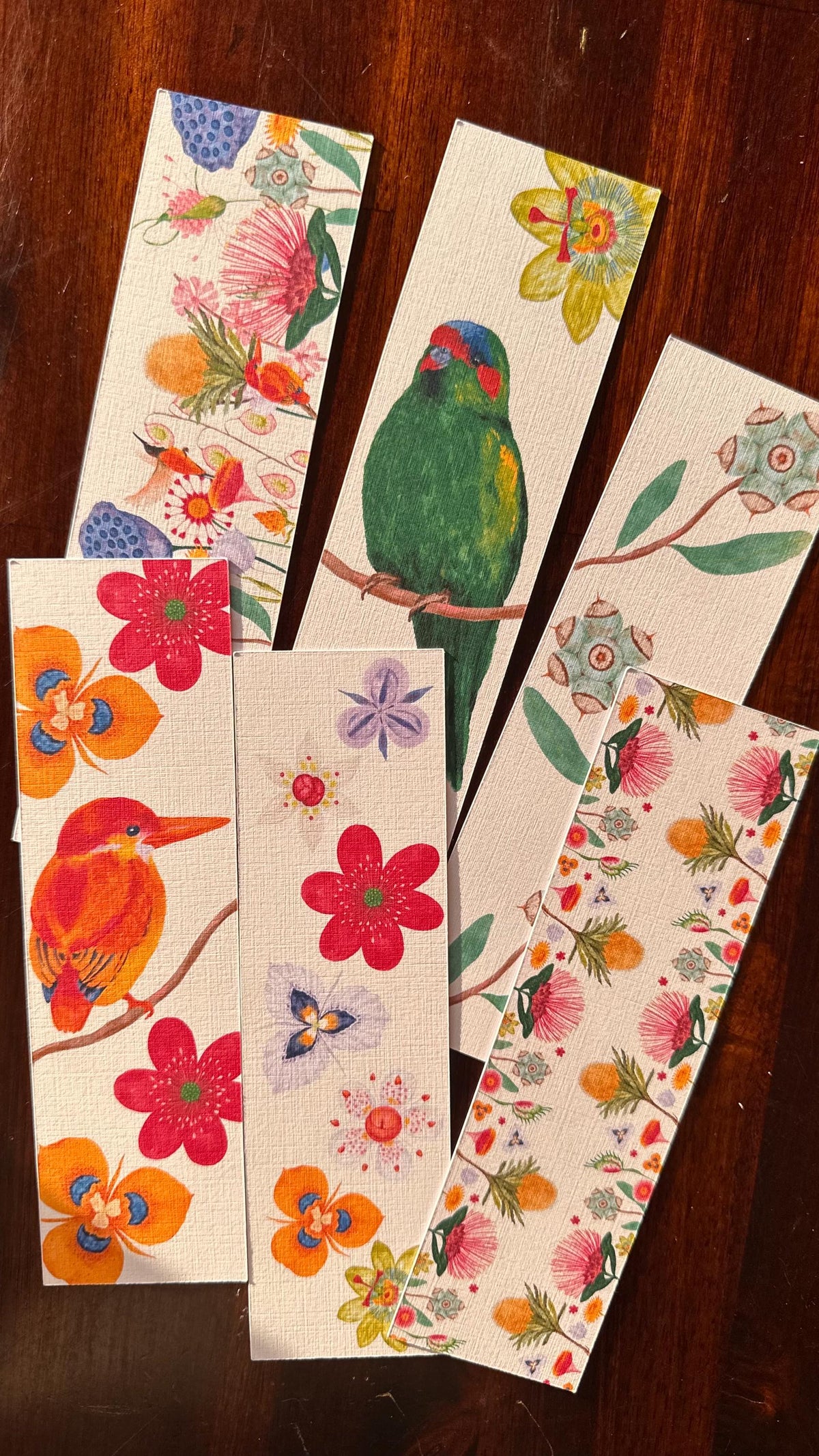 Australian Native Flora Bookmarks – Set of 6 Handmade Cardstock Bookmarks | Wild Bloom | Book Lover Gift