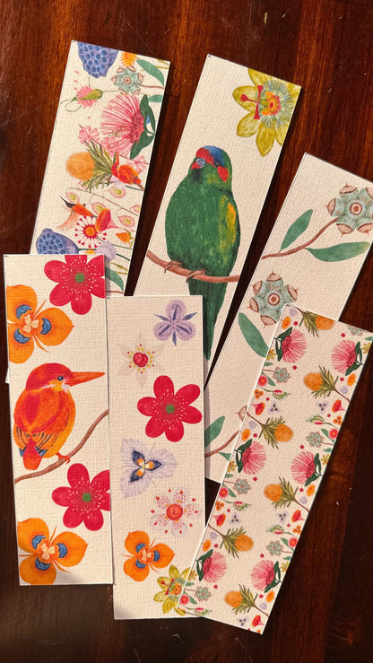 Australian Native Flora Bookmarks – Set of 6 Handmade Cardstock Bookmarks | Wild Bloom | Book Lover Gift