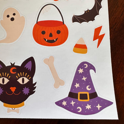 Familiar Faces Halloween Sticker Bundle – Jinx, Luna & Salem | 38 Black Cat Halloween Stickers