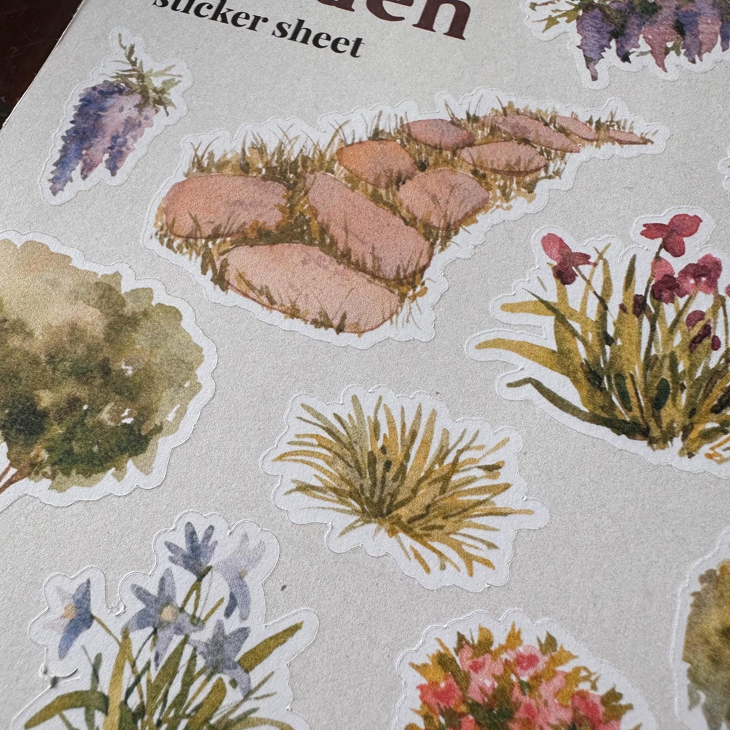 Cottage Garden Sticker Sheet – 17 Watercolour Journal & Planner Stickers | Matte Kiss Cut