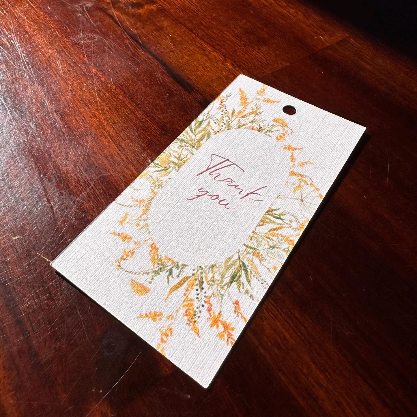Thank You Gift Tags – Set of 6 Wildflower Tags with Cotton String | Cardstock