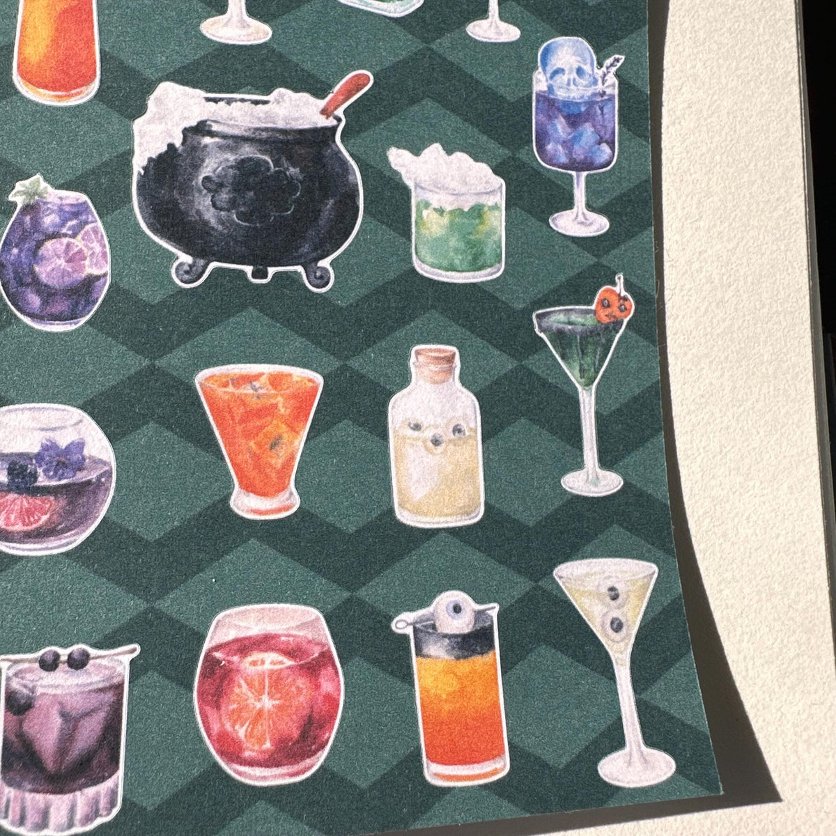Pick Your Poison Mini Halloween Sticker Sheet – 24 Cocktail Witch Stickers | 4x6 | Secret Spellbook