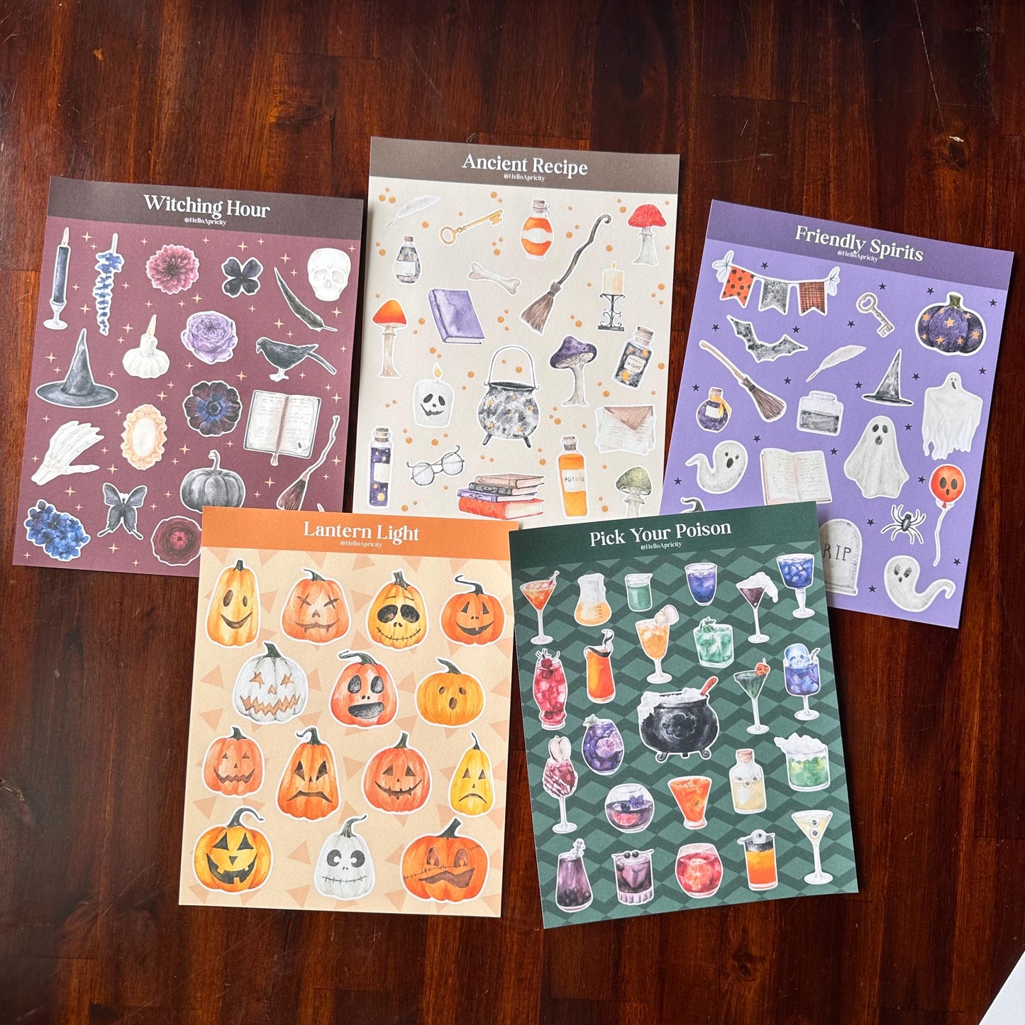Halloween Sticker Bundle – All 5 Sheets | 92 Spooky Stickers | Secret Spellbook