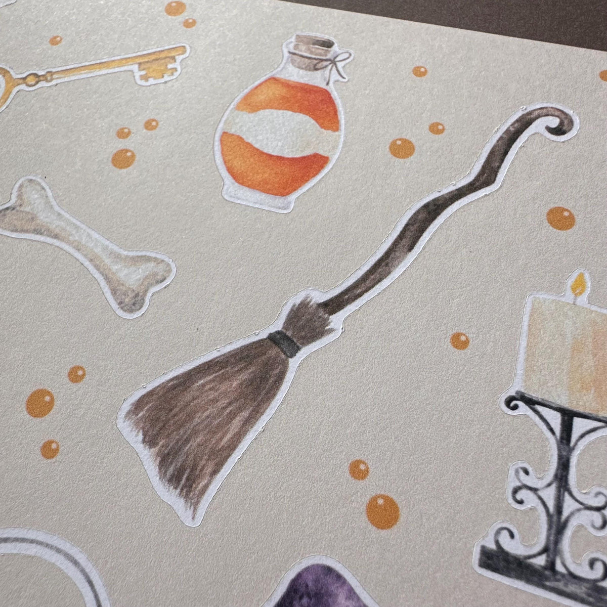 Apothecary Halloween Sticker Sheet – 20 Mushroom & Potion Stickers | Matte Kiss Cut | Ancient Recipe - Secret Spellbook