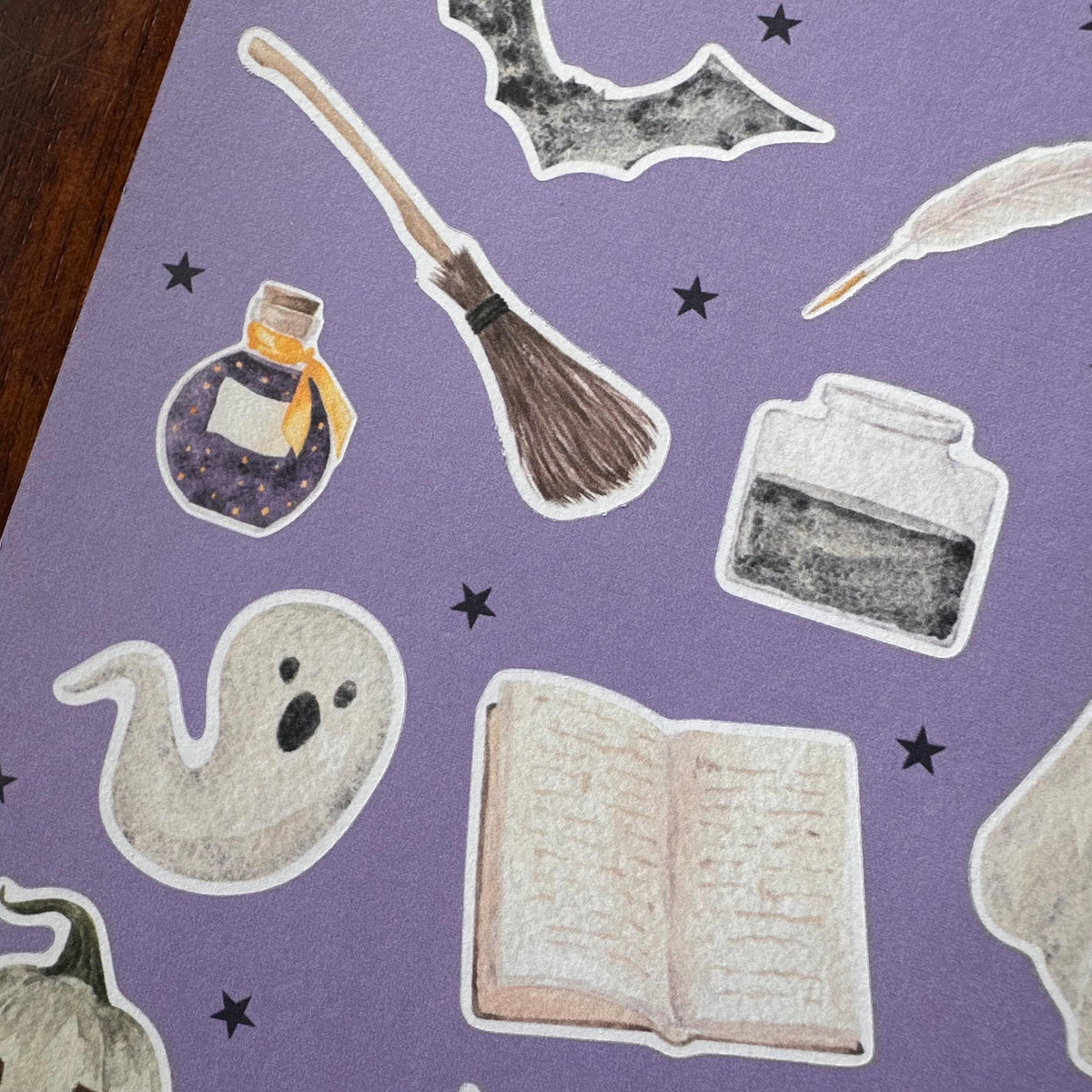 Ghosts Halloween Sticker Sheet – 19 Stickers | Friendly Spirits - Secret Spellbook