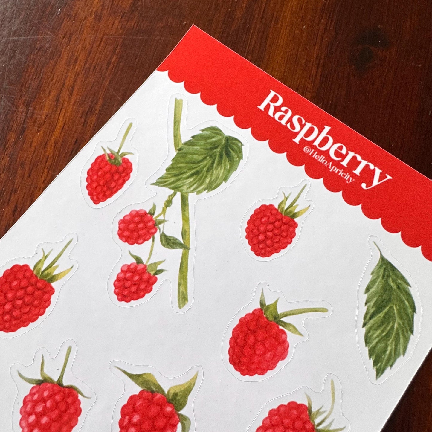 Raspberry Sticker Sheet – 13 Stickers | Glossy Kiss Cut | Kitchen Garden