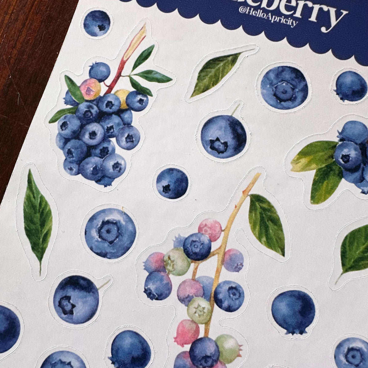 Blueberry Sticker Sheet – 27 Watercolour Fruit Stickers | Glossy Kiss Cut | Kitchen Garden