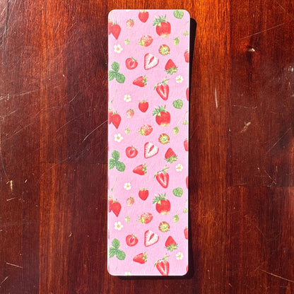 Peachy Fruit Bookmark Set | 4 Handmade Watercolour Bookmarks | Peach, Strawberry, Cherry & Apricot